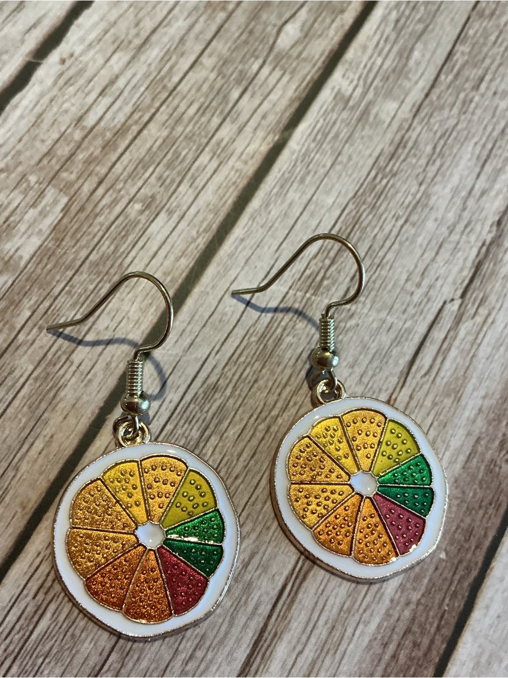 Rainbow Fruit Slice Earrings